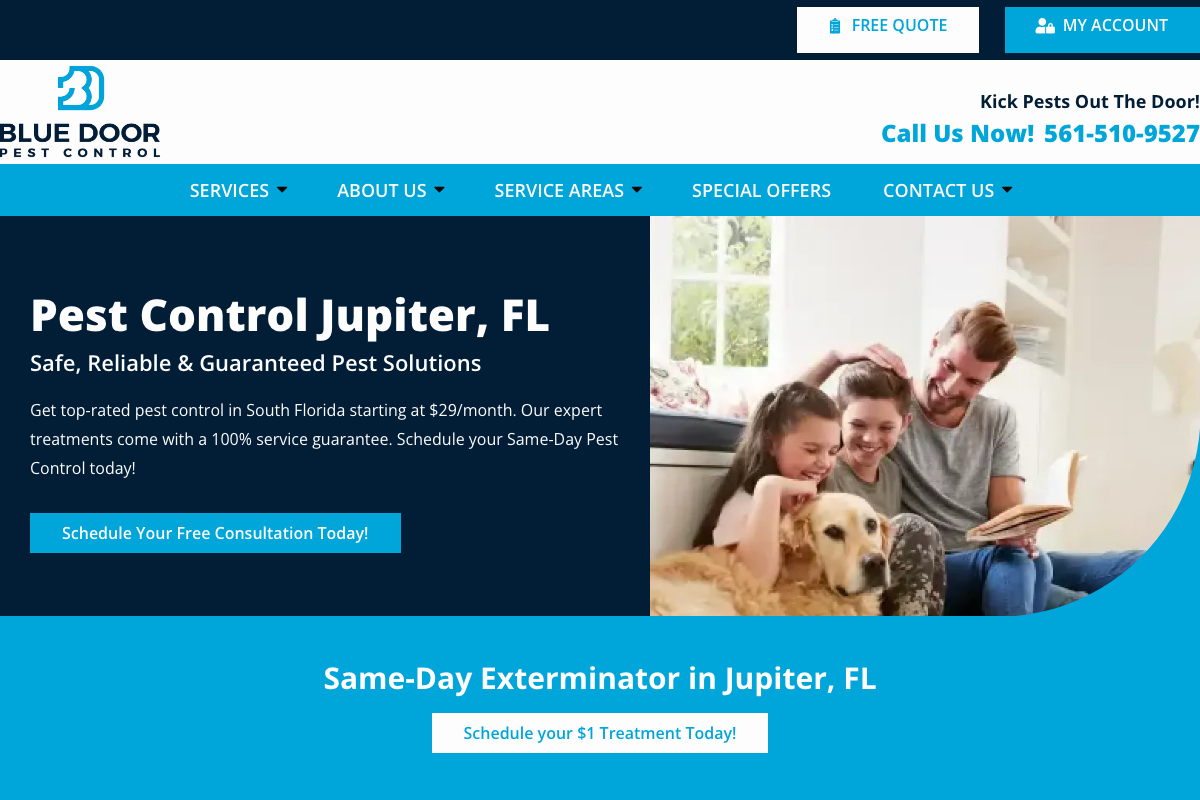 Blue Door Pest Control website