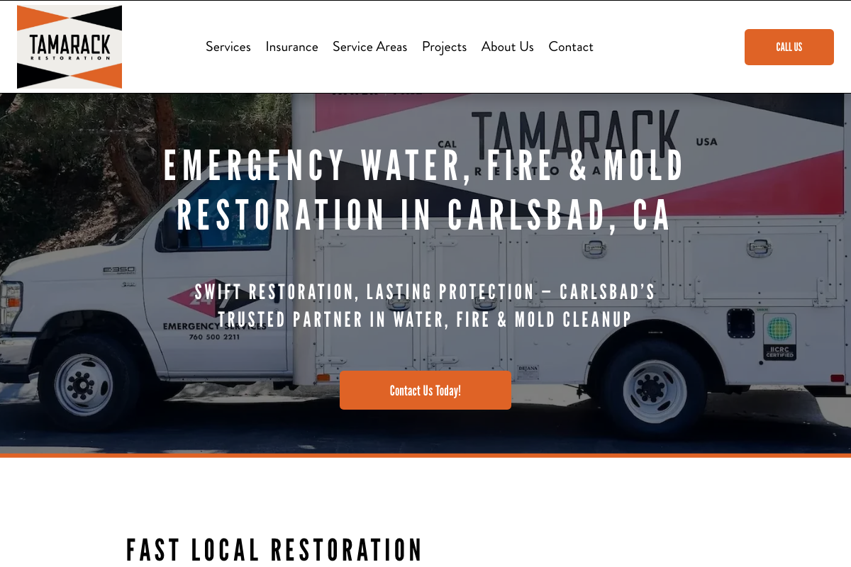 Tamarack Restoration website